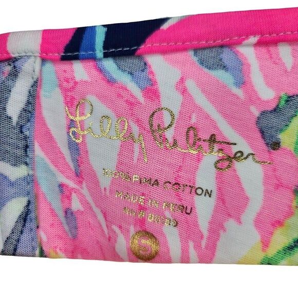 Lilly Pulitzer NWOT Kenzie Dress Resort Navy Travelers Palm Small - Picture 9 of 9